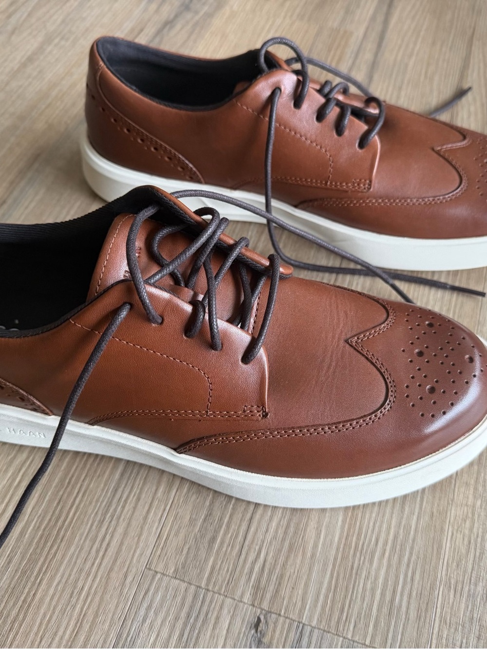 Cole Haan Brown Leather Wingtip Derby Sneakers